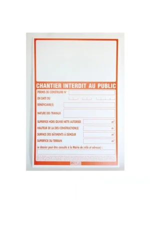 Marque Panneaux permis de construire Mondelin 80x120cm