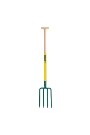 Nouveauté Fourche à bêcher douille 4 dents - 30 cm manche béquille en bois certifié PEFC 100% - Leborgne