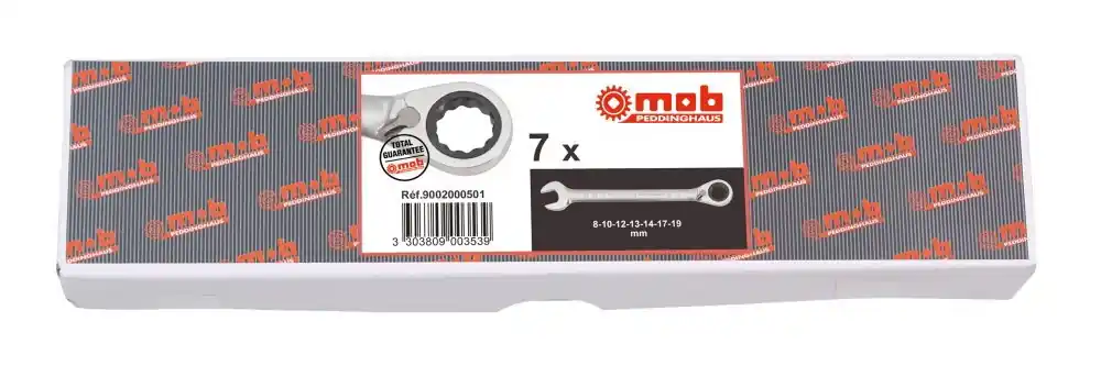 Meilleur Prix Jeu de 9 Clés Mixtes à Cliquet en Boîte - MOB