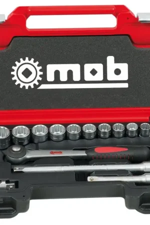 Meilleur Prix Coffret box 1/2'' 21 pièces, 12 pans, cliquet rond - MOB
