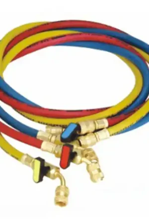 Dernière Chance SET 3 FLEXIBLES CHARGE A/VANNE A BOULE R134A/R12/R22 1500MM