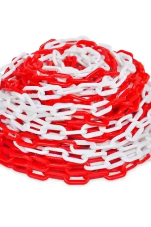 CHAINE SIGNALISATION PVC Ø8 ROUGE/BLANC SAC 25 METRES Achat Immédiat