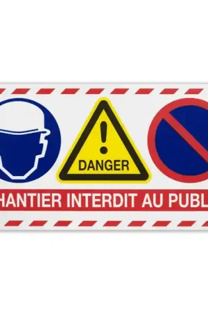 Top Vente PANNEAU CHANTIER INTERDIT 4EN1 PVC 800X400