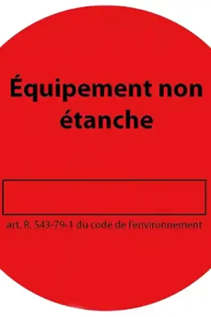 BOITE 100 ETIQUETTES ROUGE EQUIPEMENT NON ETANCHE Top Vente