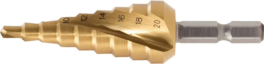 Haute Qualité KS TOOLS 1/4' Forets étagés HSS-TiN sur porte-embouts,Ø 4-12mm, 9 etages ( 330.2384 )