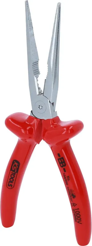 KS TOOLS 1000V Pince à bec demi-rond, droite 200mm ( 117.1291 ) Certifié