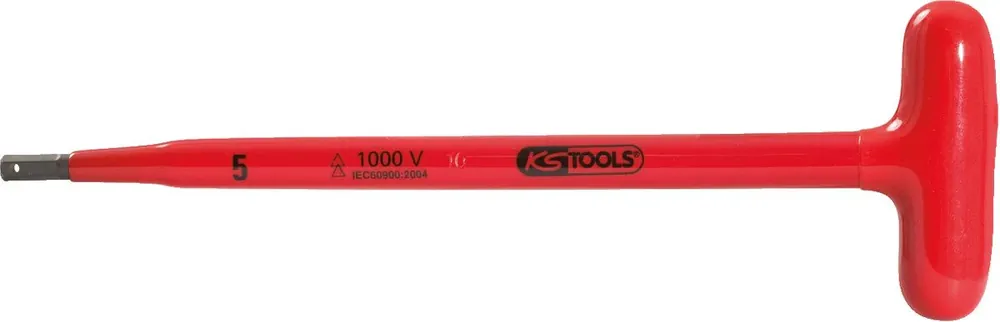 KS TOOLS Clé mâle à six pans creux poignée en T avec revêtement isolant, 10x250 mm ( 117.1689 ) Promotion Saisonnière