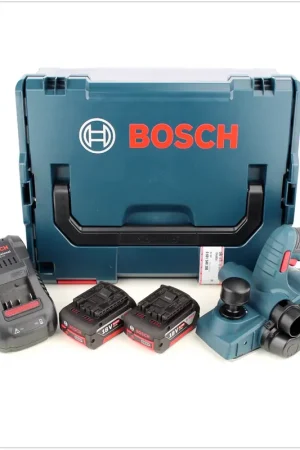 Satisfait Ou Remboursé Bosch GHO 18 V-LI Rabot sans fil 18V + 2x Batteries 6,0Ah + Chargeur + Coffret L-Boxx