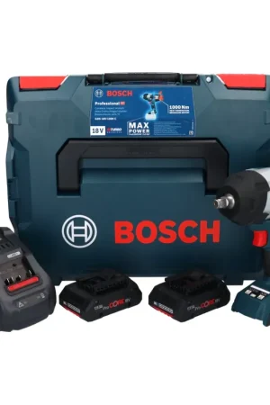 Nouvel Arrivage Bosch GDS 18V-1000 C Professional Visseuse à chocs sans fil 18 V 1000 Nm BITURBO Brushless + 2x batterie ProCORE 4,0 Ah + chargeur + GCY 42 Bluetooth Modul + L-Boxx