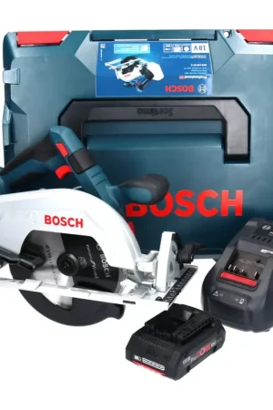 Bosch GKS 18V-57-2 Professional Scie circulaire sans fil 18 V 165 mm brushless + 1x Batterie ProCORE 4,0 Ah + Chargeur + L-Boxx Authentique