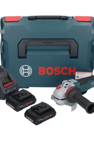 Bosch GWS 18V-10 PC Professional Meuleuse angulaire sans fil 18V 125mm Brushless + 2x Batteries ProCORE 4,0Ah + Chargeur + Coffret Offre Exclusive