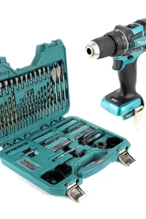 Perceuse-visseuse sans fil Makita DDF 480 Z 18 V + jeu d'embouts, perceuse et clés à douille 101 pièces Dernier Modèle