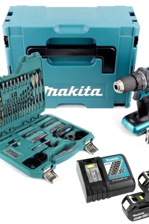 Makita DDF 480 RMJ perceuse-visseuse sans fil 18 V sans balais + 2 batteries 4,0 Ah + chargeur + jeu d'embouts et de forets 100 pièces + Makpac Bon Marché