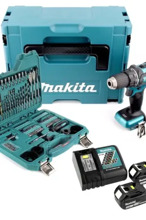 Achetez Aujourd'hui Makita DDF 480 RTJ perceuse-visseuse sans fil 18 V sans balais + 2 batteries 5,0 Ah + chargeur + jeu d'embouts et de forets 100 pièces + Makpac