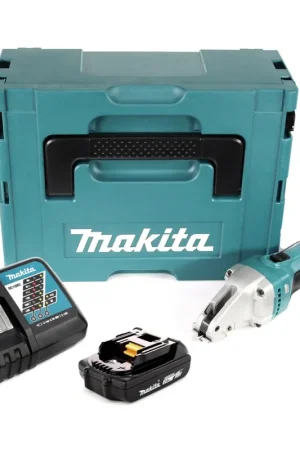 Makita DJS 101 RA1J batterie cisailles à tôle 18 V + 1x batterie 2,0 Ah + chargeur + Makpac Nouveauté