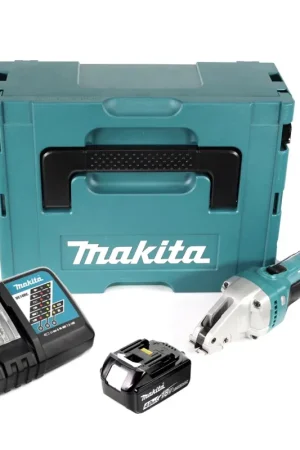 Makita DJS 101 RM1J Cisaille métal sans fil 18V + 1x Batterie 4,0Ah + Chargeur + Makpac Marque