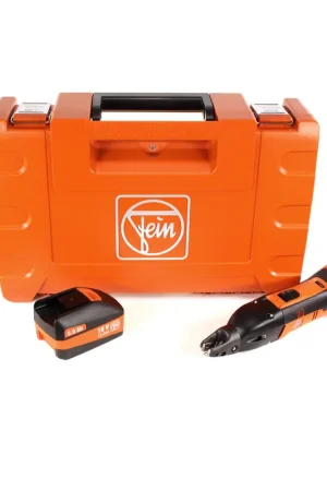 FEIN ABSS 18 1.6 E Cisaille à tôle sans fil jusqu’à 1,6 mm d’épaisseur dans un Coffret + 1x Batterie 5,0 Ah - sans Chargeur Authentique