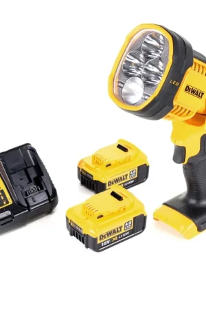 Pas Cher DeWalt DCL 043 18V XR Li-Ion Lampe torche LED sans fil + 2x Batteries 4,0 Ah + Chargeur