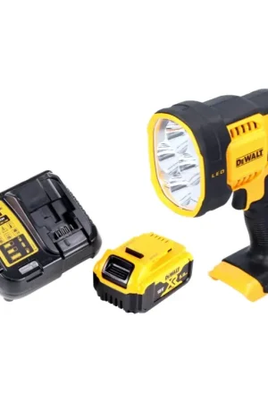 Expédié Aujourd'hui DeWalt DCL 043 18V XR Li-Ion Lampe torche LED sans fil + 1x Batterie 5,0 Ah + Chargeur
