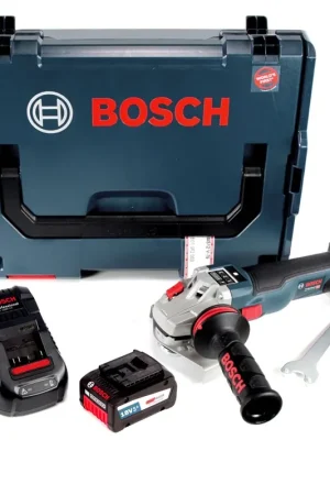 Bosch GWS 18 V-125 SC Professional 125 mm Meuleuse angulaire sans fil dans boîtier L-Boxx + 1x Batterie 6,3 Ah EneRacer + Chargeur GAL 1880 CV Authentique