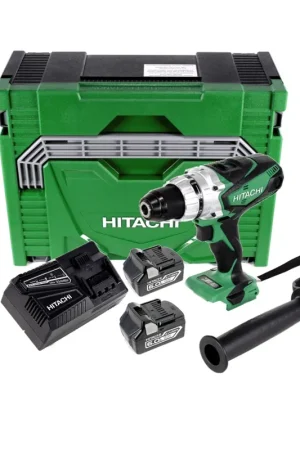 Perceuse-visseuse sans fil Hitachi DS 18 DSDL 18 V en coffret + 2x batterie Li-Ion Hitachi BSL 1860 18 V 6,0 Ah / 6000 mAh + chargeur de batterie Hitachi UC 18YFSL Prix Cassé