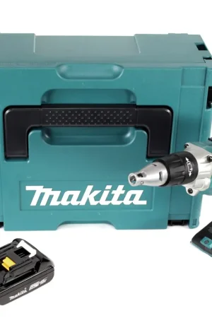 Retour Gratuit Makita DFS 250 A1J Visseuse plaque de plâtre sans fil Brushless 18V + 1x Batterie 2,0 Ah + Coffret Makpac - sans chargeur