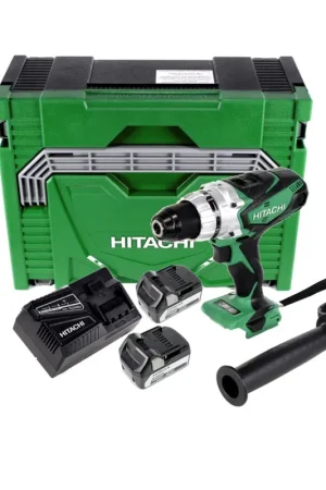 Produit De Marque Perceuse-visseuse sans fil Hitachi DS 18 DSDL 18 V en coffret + 2x batterie Li-Ion Hitachi BSL 1850 18 V 5,0 Ah / 5000 mAh + chargeur de batterie Hitachi UC 18YFSL
