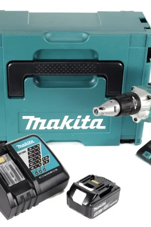 Makita DFS 250 RG1J Tournevis à cloison sèche 18 V Brushless + 1x Batterie 6,0 Ah + Chargeur +Coffret de ransport Makpac Nouveauté