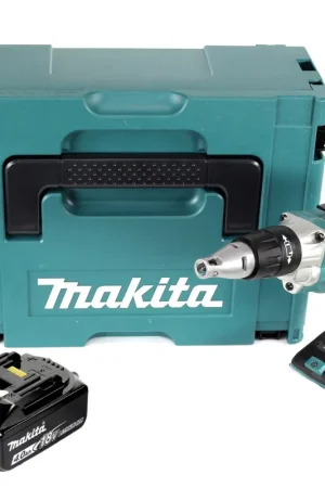 Makita DFS 250 M1J 18 V Visseuse pour cloisons sèches sans fil avec Coffret de transport Makpac + 1x Batterie 4,0 Ah - sans Chargeur Certifié