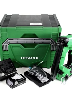 Hitachi NT 1850 DBSL 18 V Cloueuse sans fil avec boîtier HSC IV + 2x Batteries BSL 1830 + Chargeur UC 18 YFSL Expédition Rapide