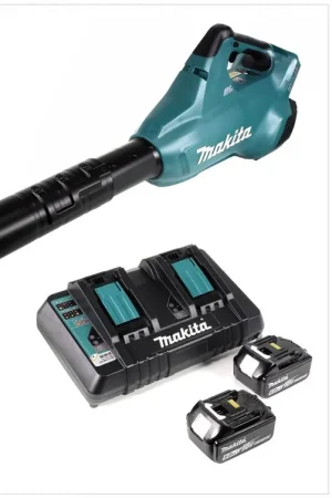 Makita DUB 362 Souffleur sans fil 2x18 V + 2x Batteries 6 Ah / 6000 mAh + Chargeur double Makita DC 18 RD Affaire À Saisir