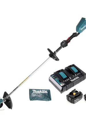 Expédié Aujourd'hui Makita DUR 364 LUT2 Coupe-herbe sans fil 36V (2x 18V) 250 / 350mm Brushless + 2x Batteries 5.0Ah + Chargeur double