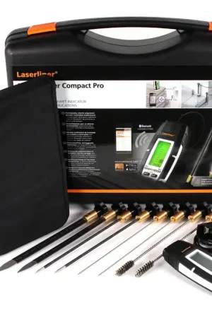 Super Prix Laserliner DampMaster Compact Pro Appareil de mesure de l'humidité du bois et du bâtiment professionnel + Mallette de transport (BLE) (082.325A)