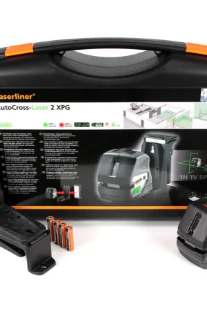 Laserliner AutoCross-Laser 2 XP autonivelant classe 2, 2 mm à 10 m rouge en mallette + Support mural magnétique ( 060.101A ) Meilleur Prix