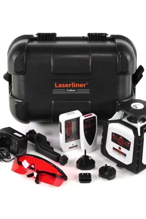 Laserliner Cubus 110 S avec SensoLite 110, laser rotatif rouge entièrement automatique + Mallette de transport + Support trépied/mural + Fonction d'inclinaison ( 052.200A ) Promotion
