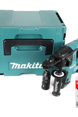 Acheter Direct Makita DHR 264 ZJ 2 x 18 V / 36 V marteau perforateur sans fil SDS-PLUS en Makpac + jeu de 5 forets carbure pour maçonnerie et béton - sans batterie, sans chargeur