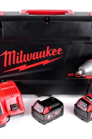 Milwaukee M18 FIWF 12-502 X Brushless 18 V Li-Ion Boulonneuse à chocs sans fil avec Coffret HD Box + 2x Batteries 5,0 Ah + Chargeur ( 4933451071 ) Réduction