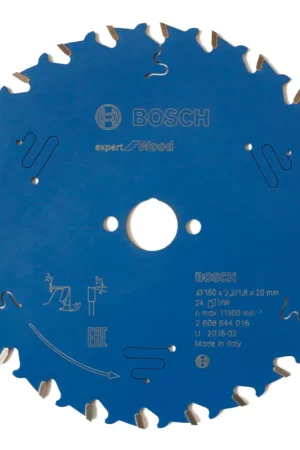 Certifié Bosch Lame de scie circulaire Expert for Wood 160 x 20 x 2,2 mm 24 dents ( 2608644016 )