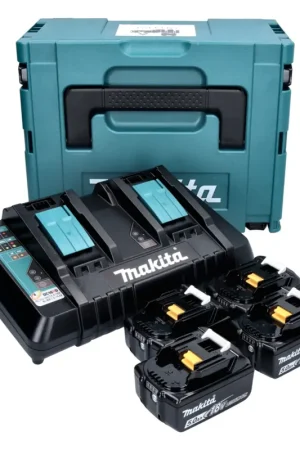 Dernier Modèle Makita 18 VPower Source Pack Énergie avec 4x Batteries 5 Ah + Chargeur DC 18 RD + Boîtier de transport Makpac ( 197626-8 )