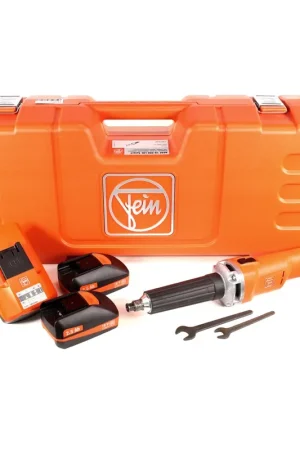 Certifié FEIN AGSZ 18-280 LBL Meuleuse droite sans fil dans Coffret de transport + 2x Batteries 2,5 Ah + Chargeur Universal