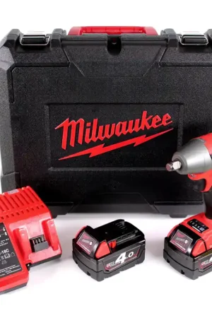 Milwaukee M18 ONEIWF12 402C Boulonneuse ONE-KEY™ sans fil 18 V Li-Ion + Boîte à outils + 2x Batteries M18 B4 4.0 Ah + Chargeur M12-18C Prix Choc