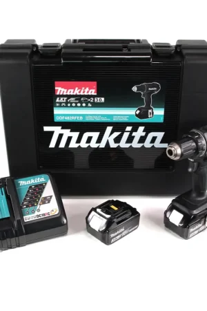 Makita DDF 482 RFEB Perceuse-visseuse sans fil 18 volts en coffret de transport + 2x 3,0 Ah batteries + chargeur rapide Prix Choc