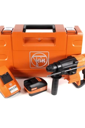 FEIN ABH 18 perforateur burineur sans fil + coffret de transport + 1x Batterie 5,0 Ah + Chargeur universel rapide Populaire