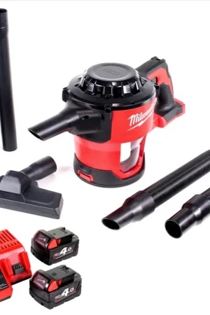 Meilleure Vente Milwaukee M18 CV 402C Aspirateur sans fil 18V + 2x Batteries 4,0 Ah + Chargeur