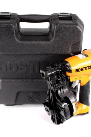 Bostitch RN46K-2-E Cloueur à rouleau pneumatique 45 mm à chargement rapide + Coffret de transport pour CR 19 - 45 mm Vente Flash