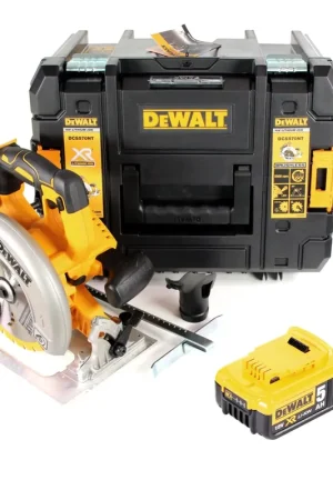 Acheter En Ligne Dewalt DCS 570 18 V Brushless Scie circulaire sans fil avec boîtier TSTAK + 1x 5,0 Ah Batterie - sans Chargeur