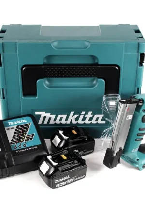 Makita DPT 351 RTJ 18 V Li-Ion Cloueur sans fil Makita avec Coffret de transport + 2x Batteries 4,0 Ah + Chargeur Livraison Express