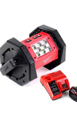 Nouvelle Collection Milwaukee M18 AL-401C Projecteur à LED sans fil 1100 lumens + 1x batterie 4,0 Ah + chargeur universel