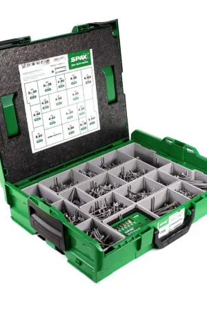 SPAX® Coffret de montage L-Boxx Set de vis avec 16 dimensions - Tête fraisée - T-STAR plus - 4CUT - WIROX 2446 pcs. (5000009161019) Super Prix
