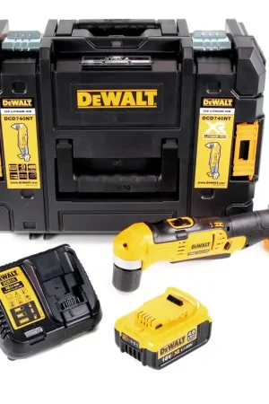 Dewalt DCD 740 M1 18 V Li-Ion Perceuse d'angle sans fil + Malette de transport TSTAK II + 1 x Batterie 4,0 Ah + Chargeur Vente Directe